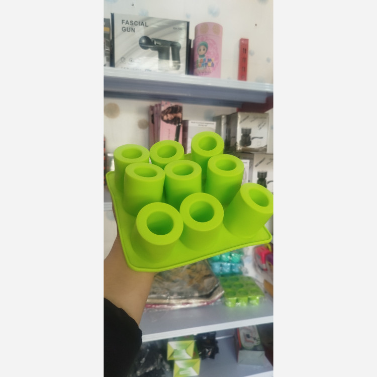 قالب یخ استوانه ای سیلیکونی 9تایی برای شلکلات،دسر،ژله و کیک